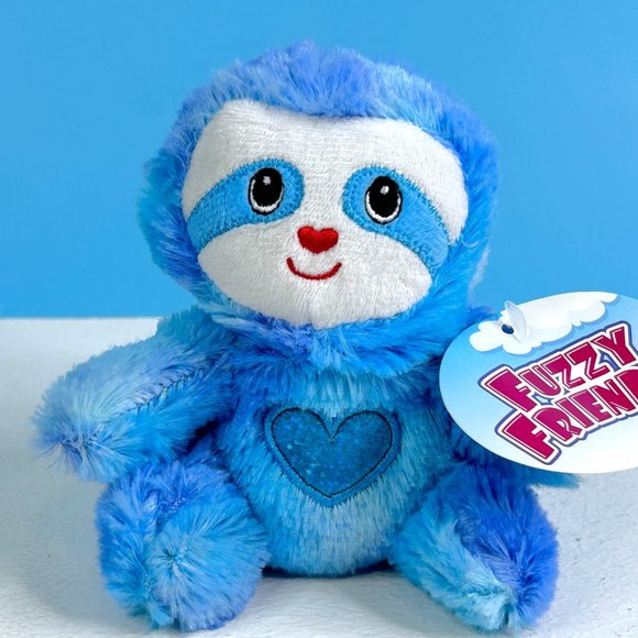 Fuzzy‎ Friends Valentine's Day Blue Sloth Monkey 5" Plush Stuffed Animal Toy - Picture 1 of 4